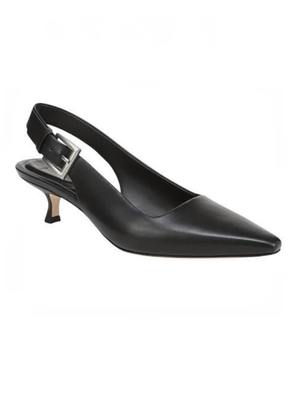 Vince Shasta Women’s Black‎ Leather Kitten Heel Office Slingback Pump Size 6